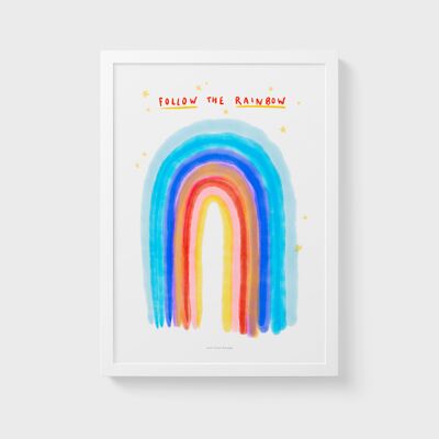 A5 Wall Art Print | Watercolor rainbow 2