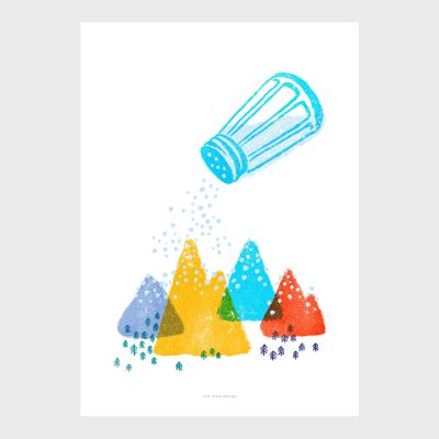 A5 Wall Art Print | Snowy mountains