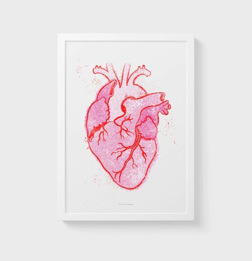 A5 Wall Art Print | Vintage anatomical heart