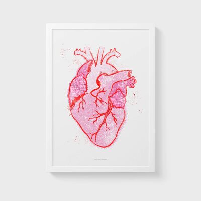 Impresión de arte de pared A5 | Corazón anatómico vintage