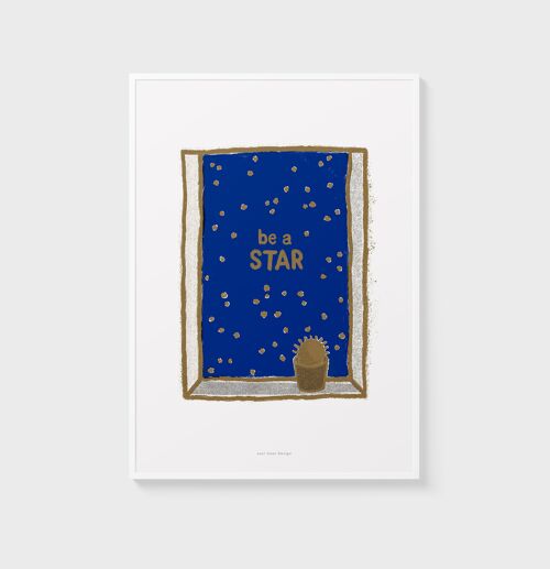A5 Wall Art Print | Night sky with stars