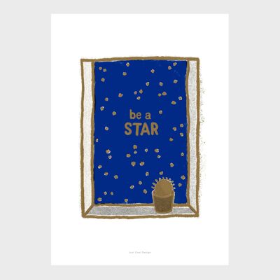 Impresión de arte de pared A5 | Cielo nocturno con estrellas