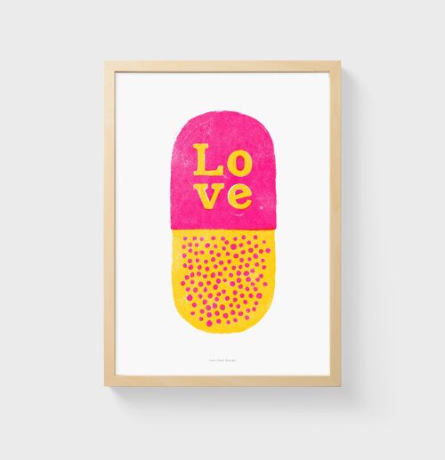 A5 Wall Art Print | Love pill