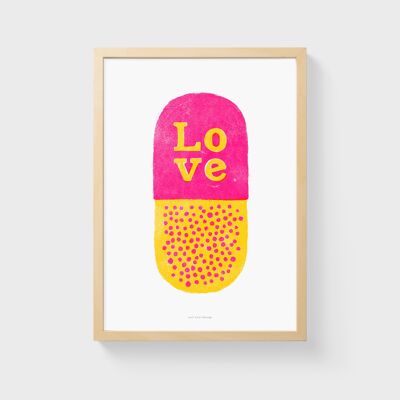 A5 Wall Art Print | Love pill