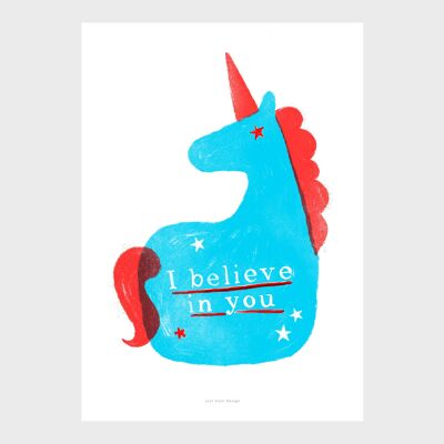 Stampa artistica da parete A5 | Unicorno magico
