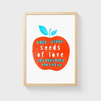 A5 Wall Art Print | Mid century modern apple