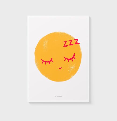 A5 Wall Art Print | Good night emoticon