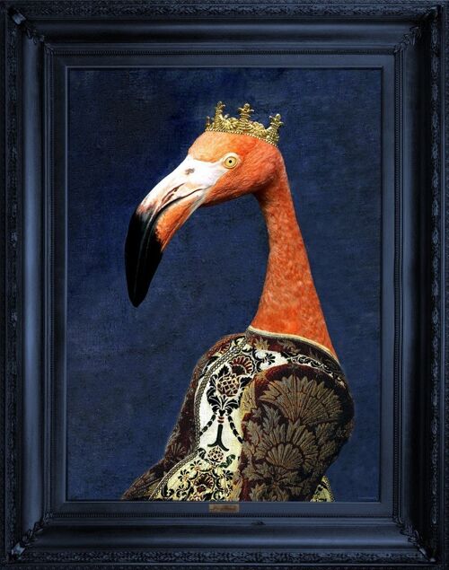 Flamingo wall art - stretched canvas ' Princess Flaminia ' Canvas Small