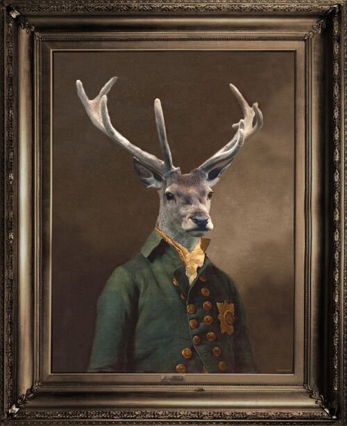 Stag head wall art - stretched canvas ' Brother Stanwick ' Canvas