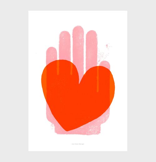 A5 Wall Art Print | Graphic Red Heart