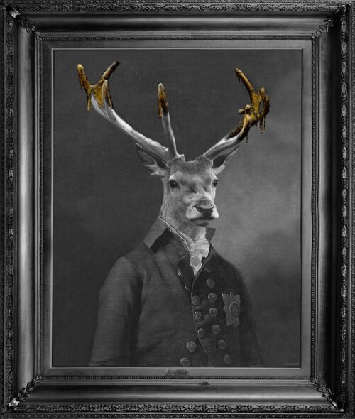Stag Wall Art stretched canvas ' Brother Stanwick'  - Gold Edition Canvas Small