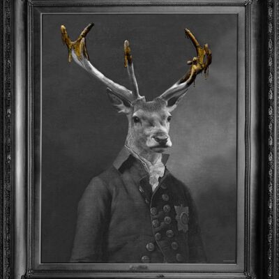 Stag Wall Art stretched canvas ' Brother Stanwick'  - Gold Edition Canvas Small