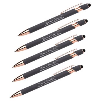 Ensemble de 5 stylos or rose/gris avec encre noire (Studio Partner) 1