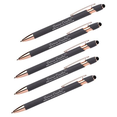 Set di 5 penne in oro rosa/grigio con inchiostro nero (Studio Partner)