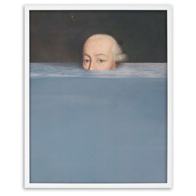 Submerged - 1 (Small) Blue - White Framed Wall Art