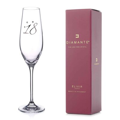 Bicchiere da champagne per il 18° compleanno – Decorato con cristalli Swarovski®
