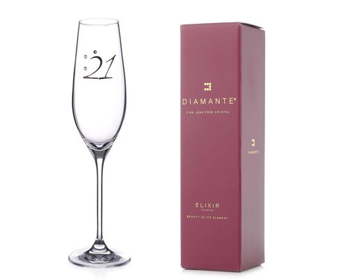21st Birthday Champagne Glass – Adorned With Crystals By Swarovski®
