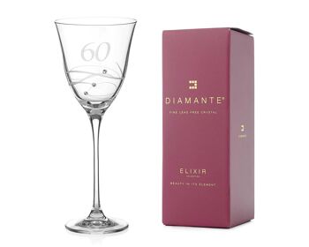 Flûte à champagne 60e anniversaire ornée de cristaux Swarovski - Verre simple
