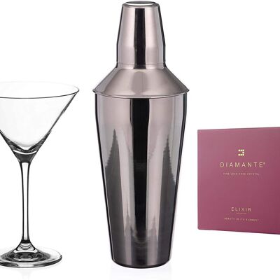 Auris Martini Shaker And Martini Glass Set