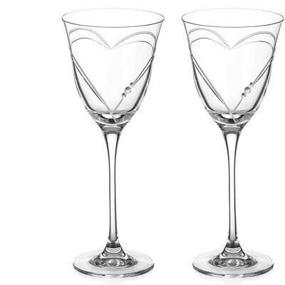 Beloved Hearts Bicchieri da vino bianco in cristallo - Set di 2