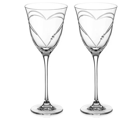 Beloved Hearts Bicchieri da vino rosso in cristallo - Set di 2