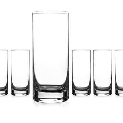 Verres Hi Ball en cristal, verres à eau ou à long drink 'claudia', cristal sans plomb, lot de 6