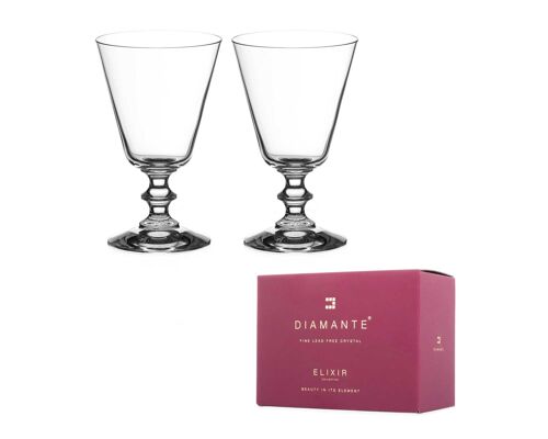 Crystal Red Wine Glasses Pair 'elizabeth', Vintage Style, Lead Free Crystal, Set Of 2