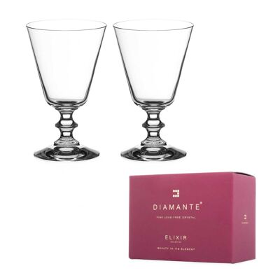 Coppia di bicchieri da vino rosso cristallo "elizabeth", stile vintage, cristallo senza piombo, set di 2
