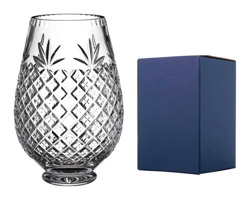 Crystal Tulip Vase - Made From 24% Lead Crystal With Blank Engraving Panel - Vase Prepared For Personalisation (20 Cm)