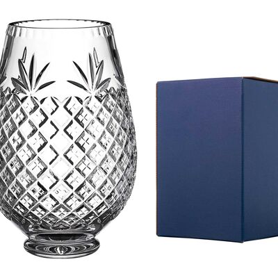 Vase tulipe en cristal - Fabriqué à partir de 24 % de cristal au plomb avec panneau de gravure vierge - Vase préparé pour la personnalisation (20 cm)