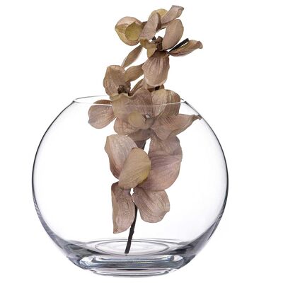 Vaso decorativo per pesci in vetro con sfera di cristallo - 18 cm