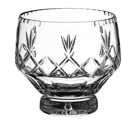 Deep Crystal Bowl - 24% Lead Crystal Bowl With Blank Engraving Panel - Bowl Prepared For Personalisation - 18cm