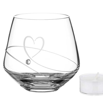 Diamante ''Romance'' Teelichthalter, verziert mit Swarovski-Kristallen (Premium Clear Cup Teelicht inklusive)