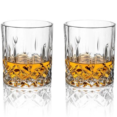 Vasos de whisky Diamante 'dorchester' - Cristal sin plomo premium - Juego de 2