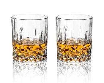 Verres à whisky Diamante 'dorchester' - Cristal sans plomb de qualité supérieure - Lot de 2