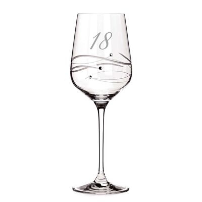 Diamante 18th Birthday Wine Glass - ''Just For You" - Verre à vin unique présent dans une boîte cadeau