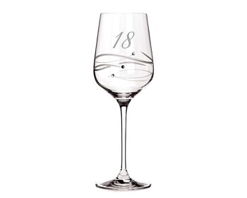 Diamante 18th Birthday Wine Glass - ''Just For You" - Verre à vin unique présent dans une boîte cadeau