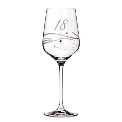 Diamante 18th Birthday Wine Glass - ''just For You" - Single Wine Glass Present In Gift Box