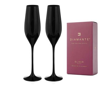 Verres Cristal Noir Diamante - Collection 'ghost Black' (Flûtes à champagne)