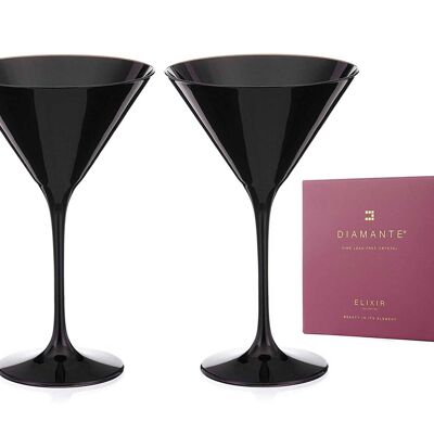 Diamante Black Crystal Glasses - 'Ghost Black'-Kollektion (Martini-Gläser)