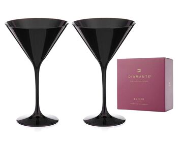 Verres Cristal Noir Diamante - Collection 'ghost Black' (verres à martini)