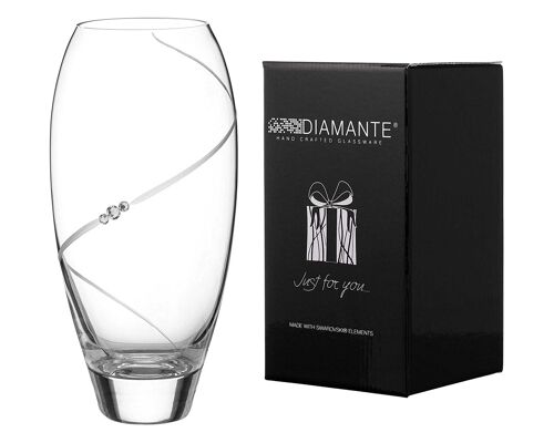 Diamante Bud Vase 'silhouette' - Small Hand Cut Crystal Vase With Swarovski Crystals - 18 Cm
