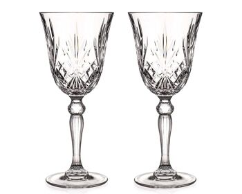 Verres à vin Diamante Chatsworth - Fabriqués à partir de cristal sans plomb de qualité supérieure - Lot de 2 - Cadeau parfait