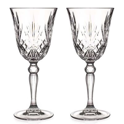 Diamante Chatsworth Wine Glasses - Made From Premium Lead Free Crystal - Set Of 2 - Perfect Gift