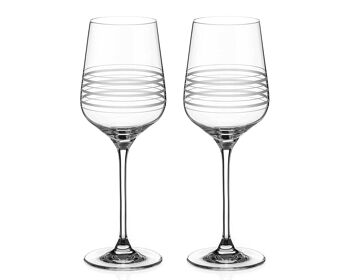 Diamante Paire de verres à vin élégants contemporains coupés à la main avec collection "portobello" Design découpé à la main - Lot de 2