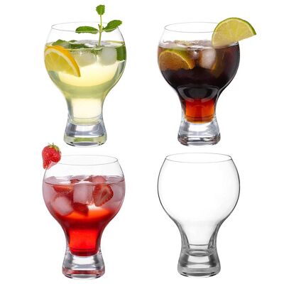 Diamante Crystal Craft Gin & Tonic, Pimms oder Cocktailglas – „Auris“-Kollektion, undekoriertes Kristallglas – 4er-Set