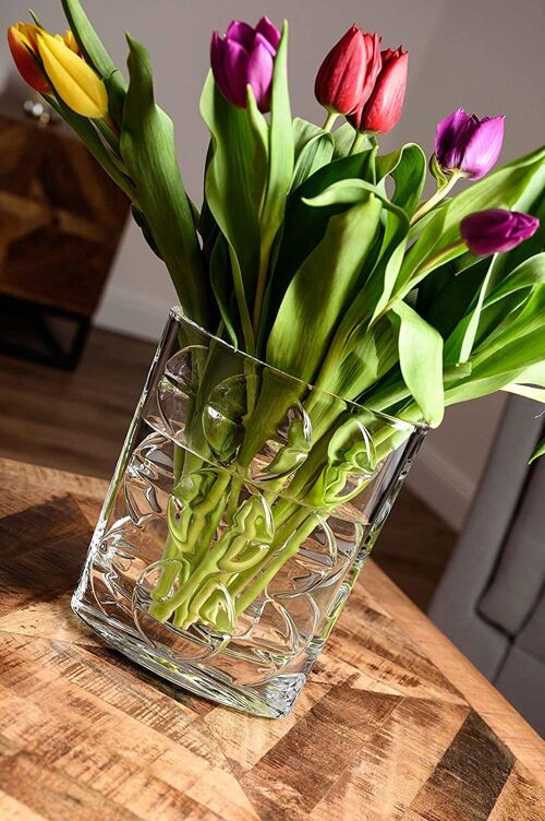 Diamante Crystal Vase 'eclipse' | Heavy Set Premium Crystal Glass Flower Vase | 22 Cm Tall