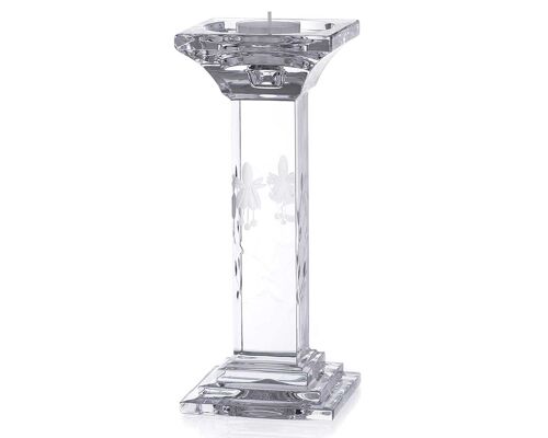 Diamante Fuchsia 24% Lead Crystal Candle Holder Or Tealight Holder - 23 Cm Tall And Suitable For 3 Different Sizes Of Candle Or Tealight