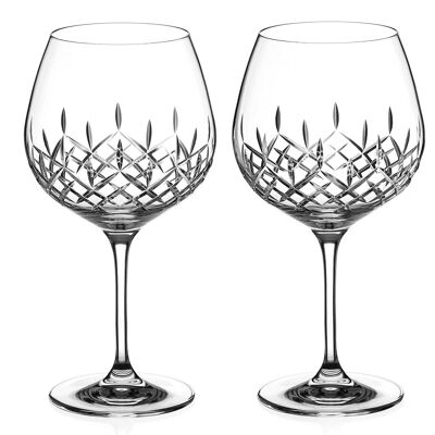 Diamante Gin Copa Glas mit handgeschliffenem Design aus der „Hampton“-Kollektion – 2er-Set