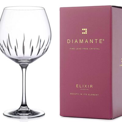 Diamante Gin Glass Copa ''linea'' Single - Crystal Gin Balloon Glass En Embalaje De Regalo - Regalo Perfecto